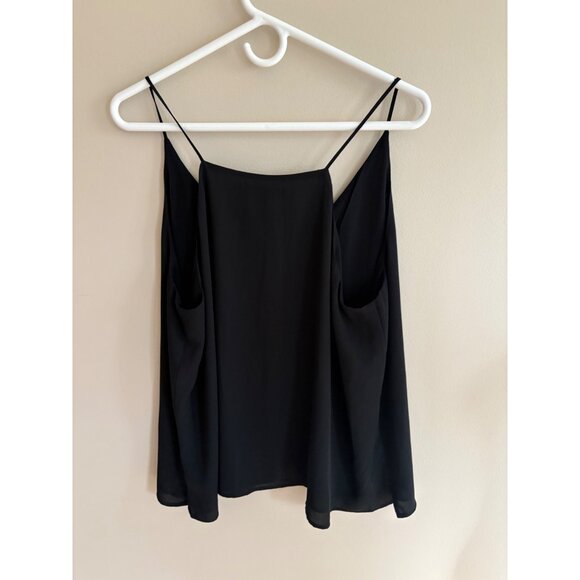 LOFT Black Chiffon Button Front Minimalist Camisole Tank Top Size XL - Picture 7 of 12